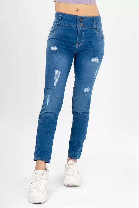 Oferta de Jeans tiro medio a 2 botones por $99 en Santory