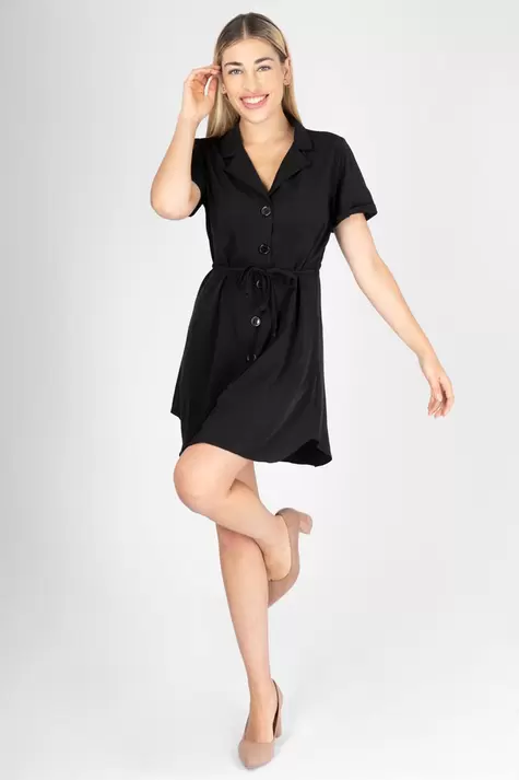 Oferta de Vestido corto camisero por $220 en Santory