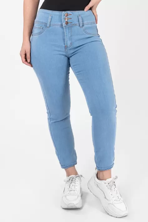 Oferta de Jeans tiro medio con pretina por $220 en Santory