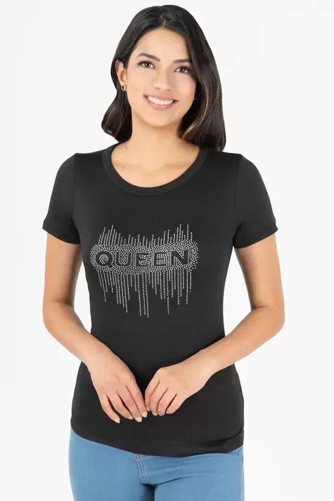 Oferta de Playera escote redondo estampada por $90 en Santory