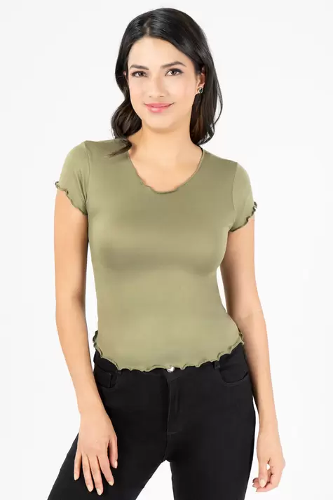 Oferta de Playera lisa con festón por $45 en Santory