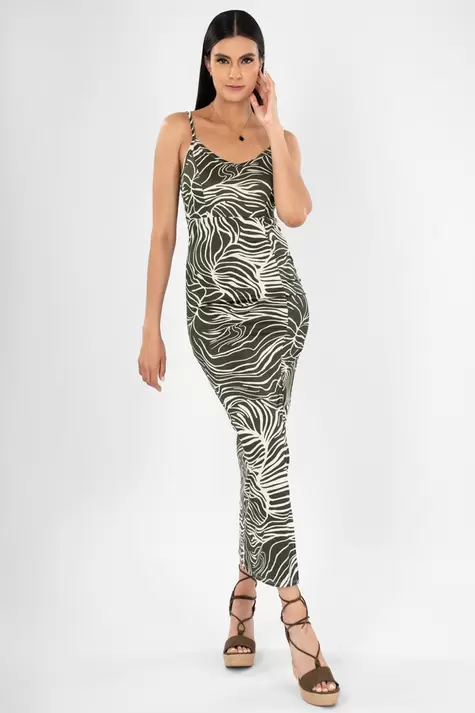 Oferta de Vestido estampado con plisado por $170 en Santory