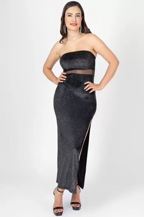 Oferta de Vestido strapless de terciopelo por $350 en Santory