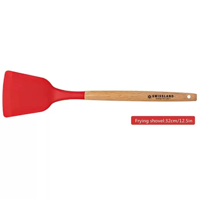 Oferta de Pala Freidora Roja de Silicón con Madera Swl0622Pafrj Swissland por $119 en Sears