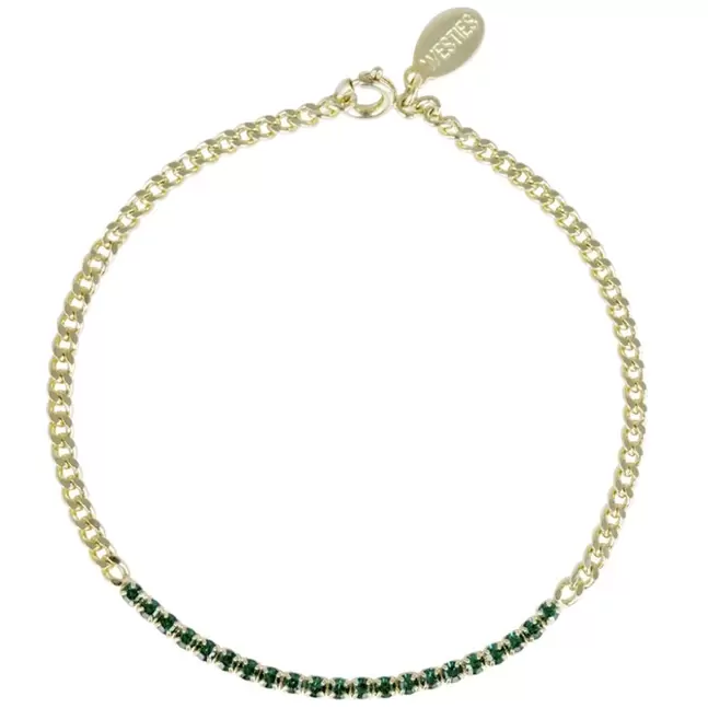 Oferta de Pulsera en Acabado Dorado con Cubic Circonias Color Esmeralda Westies por $349 en Sears