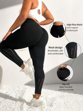 Oferta de Pantalones De Yoga Deportivo Sin Costuras Para Mujeres De Talla Grande por $167 en SHEIN