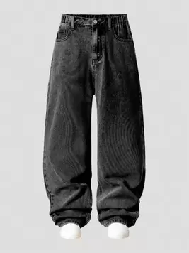 Oferta de SHEIN Jeans casuales holgados de pierna ancha con bolsillo desgastado para adolescentes varones por $365.01 en SHEIN