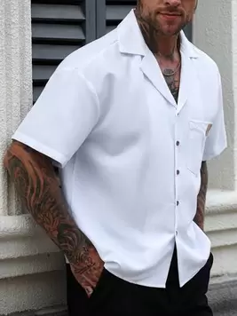 Oferta de Manfinity Homme Camisa de manga corta informal de solapa individual con diseño de estampado de burro para hombres por $226 en SHEIN