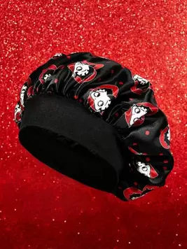 Oferta de Betty Boop x SHEIN Gorro doble capa mejorado para cuidado del cabello de mujer, gorro de dormir de satén elástico ancho con estampado de lunares, suave y cómodo para uso diario en casa y dormir por $52 en SHEIN