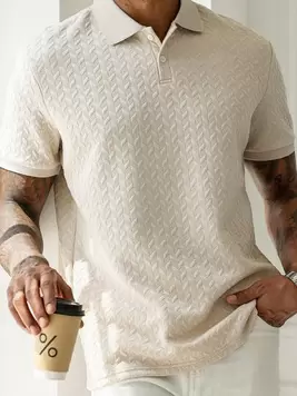 Oferta de Manfinity Homme Camisa polo básica de manga corta con cuello vuelto y botones al frente, de unicolor, para uso casual diario, para el esposo para salir por $331 en SHEIN