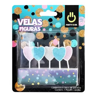 Oferta de Vela Corazon Mini Colores Mix - Fiesta por $31.5 en Surti Tienda