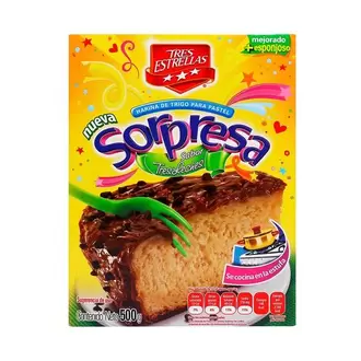 Oferta de Harina Tres Estrellas Pastel 3 Leches 500grs - Tres Estrellas por $29.9 en Surti Tienda