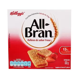 Oferta de Barras Kelloggs All Bran  6Pzas Fresa - Kelloggs por $37.2 en Surti Tienda