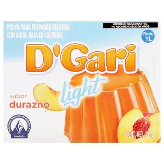 Oferta de Gelatina D Gari Light 20grs Durazno - D Gari por $11.7 en Surti Tienda