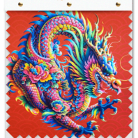 Oferta de Canasta Digital Dragón Chino de Colores por $119.99 en Telas Junco