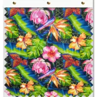 Oferta de Loneta Peome  Fondo Negro Flores de Colores por $149.99 en Telas Junco