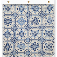 Oferta de Loneta Faraón Mosaico Ornamental Azul por $139.99 en Telas Junco