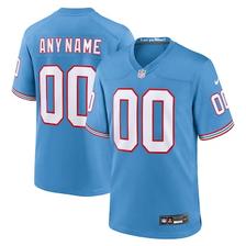 Oferta de Camiseta Nike azul claro para hombre Tennessee Titans Oilers Throwback Custom Game por $2912 en Tienda NFL