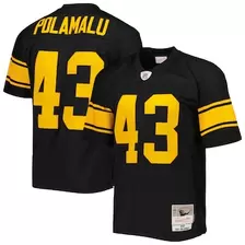 Oferta de Réplica de camiseta Mitchell & Ness Troy Polamalu negra de los Pittsburgh Steelers Legacy para hombre por $159.99 en Tienda NFL