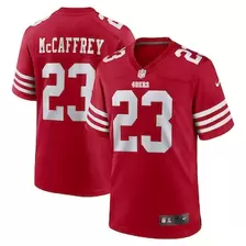 Oferta de Camiseta Nike Christian McCaffrey Scarlet San Francisco 49ers Game Player para hombre por $129.99 en Tienda NFL