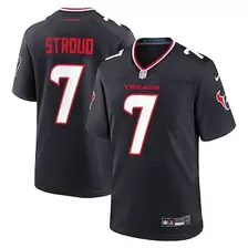 Oferta de Camiseta de juego de los Houston Texans azul marino para hombre Nike C.J. Stroud por $129.99 en Tienda NFL