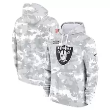 Oferta de Sudadera con capucha de polar Nike Arctic Camo Las Vegas Raiders 2024 Salute to Service Club para hombre por $99.99 en Tienda NFL