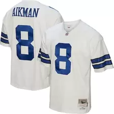 Oferta de Réplica de camiseta blanca de los Dallas Cowboys Legacy de Mitchell & Ness Troy Aikman para hombre por $159.99 en Tienda NFL