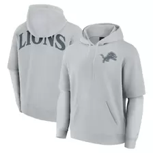 Oferta de Sudadera unisex Fanatics gris con capucha y elementos elegantes de los Detroit Lions por $109.99 en Tienda NFL