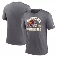 Oferta de Camiseta de mezcla de tres piezas con casco Washington Commanders de Nike en color carbón jaspeado para hombre por $39.99 en Tienda NFL