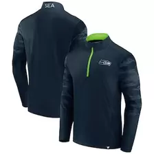 Oferta de Sudadera con cremallera de un cuarto para hombre Fanatics College Navy Seattle Seahawks Defender por $59.99 en Tienda NFL