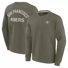 Oferta de Sudadera unisex Fanatics Olive San Francisco 49ers súper suave con cuello redondo por $2053 en Tienda NFL