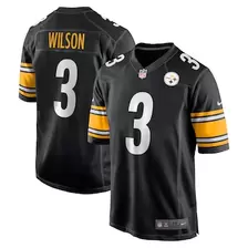 Oferta de Camiseta de juego Nike Russell Wilson negra de los Pittsburgh Steelers para hombre por $2669 en Tienda NFL