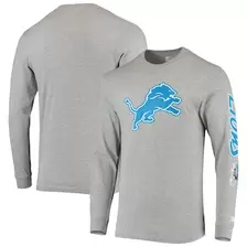 Oferta de Camiseta de manga larga de medio tiempo de los Detroit Lions de Starter en gris jaspeado para hombre por $44.99 en Tienda NFL
