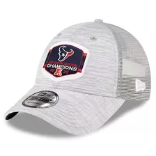 Oferta de Gorra ajustable 9FORTY Trucker gris jaspeado de New Era para hombre Houston Texans 2023 AFC División Sur Campeones Locker Room Trophy Collection por $31.99 en Tienda NFL