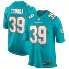 Oferta de Camiseta de jugador retirado Nike Larry Csonka Aqua Miami Dolphins Game para hombre por $129.99 en Tienda NFL