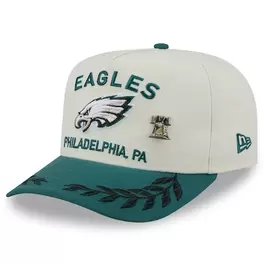 Oferta de Gorra ajustada New Era 59FIFTY color crema/verde de los Philadelphia Eagles del Draft de la NFL 2025 para hombre por $1014 en Tienda NFL