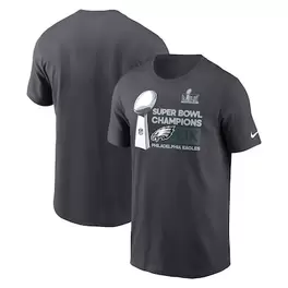 Oferta de Camiseta Nike antracita de la colección de trofeos del vestuario de campeones del Super Bowl LIX de los Philadelphia Eagles para hombre por $811 en Tienda NFL