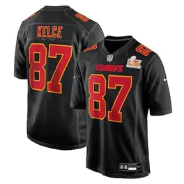 Oferta de Camiseta de jugador de la Super Bowl LIX de los Kansas City Chiefs Nike Travis Kelce en color negro carbón para hombre por $149.99 en Tienda NFL