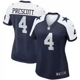Oferta de Jersey Nike Dak Prescott Navy Dallas Cowboys Alternate Game Team para mujer por $129.99 en Tienda NFL