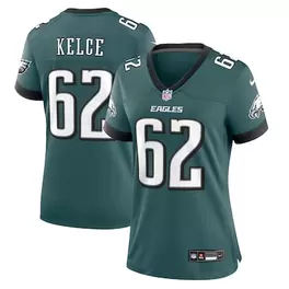 Oferta de Camiseta Nike Jason Kelce verde medianoche Philadelphia Eagles Team Game para mujer por $129.99 en Tienda NFL