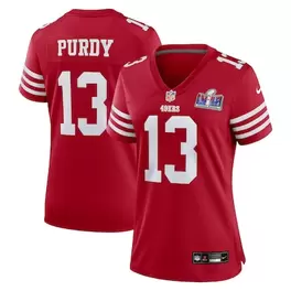 Oferta de Camiseta Nike Brock Purdy Scarlet San Francisco 49ers Super Bowl LVIII para mujer por $149.99 en Tienda NFL