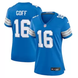 Oferta de Camiseta Nike Jared Goff azul Detroit Lions Game para mujer por $129.99 en Tienda NFL