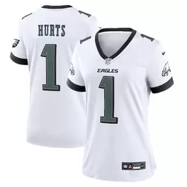 Oferta de Camiseta de juego Nike Jalen Hurts blanca de los Philadelphia Eagles para mujer por $129.99 en Tienda NFL