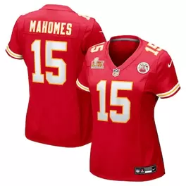 Oferta de Camiseta Nike Patrick Mahomes roja del partido Super Bowl LIX de los Kansas City Chiefs para mujer por $149.99 en Tienda NFL
