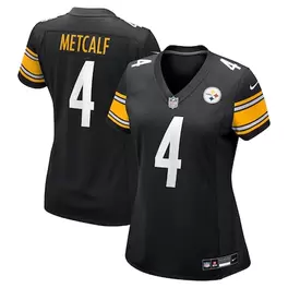 Oferta de Camiseta Nike DK Metcalf negra de los Pittsburgh Steelers para mujer por $129.99 en Tienda NFL
