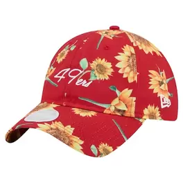 Oferta de Gorra ajustable New Era Scarlet San Francisco 49ers Adventure Sunflower 9TWENTY para mujer por $31.99 en Tienda NFL