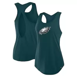 Oferta de Camiseta sin mangas Fanatics verde medianoche de los Philadelphia Eagles Iron Fan para mujer por $29.99 en Tienda NFL