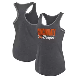 Oferta de Camiseta sin mangas Fanatics Heather Charcoal Cincinnati Bengals Fuel con espalda cruzada para mujer por $20.99 en Tienda NFL