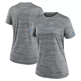 Oferta de Camiseta Nike gris jaspeado de Los Angeles Chargers Offensive Line Velocity Performance para mujer por $41.99 en Tienda NFL