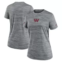 Oferta de Camiseta Nike gris jaspeado Washington Commanders Offensive Line Velocity Performance para mujer por $41.99 en Tienda NFL